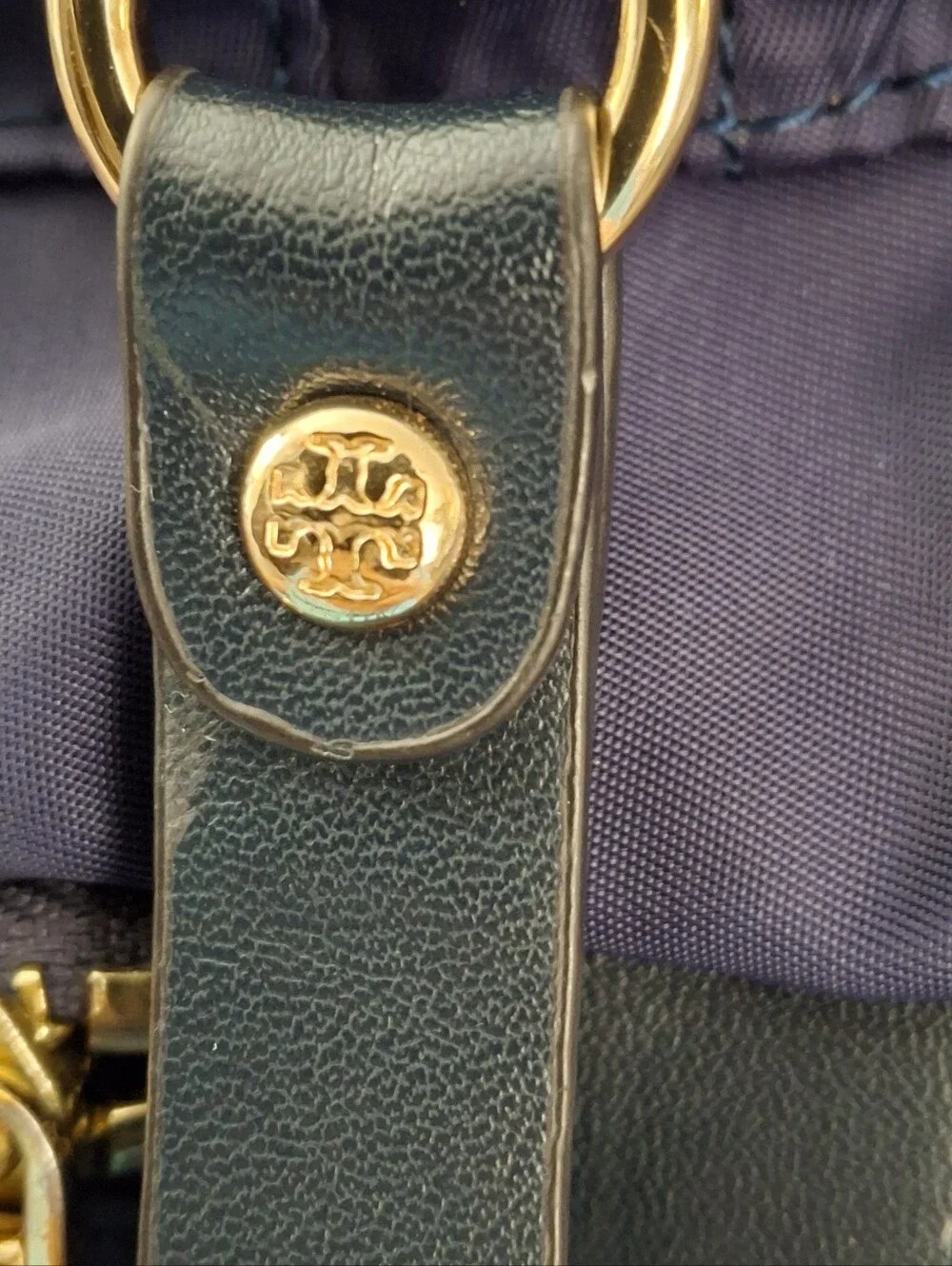 Tory Burch Virginia Navy Nylon Mini Backpack Gold Hardware EUC - Picture 8 of 8